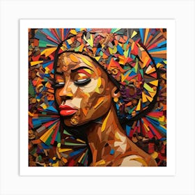 African Woman With Colorful Headpiece Art Print