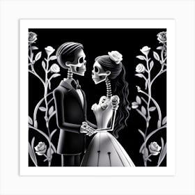 Day Of The Dead Wedding claymation 2 Art Print