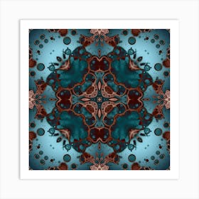 Pattern Blue Star From Spots Art Print