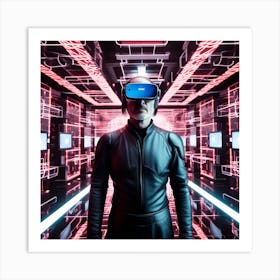 Futuristic Man In Virtual Reality 8 Art Print