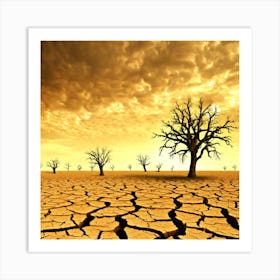 Dry Desert Landscape Art Print