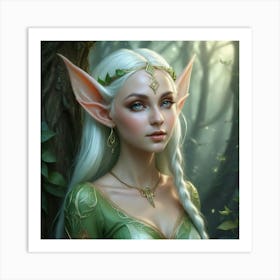 Elf Human Fantasy Face Magical Character Enchantment Mythical Folklore Pointed Ears Enigma (7) Art Print