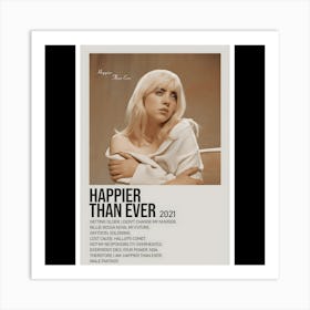 Happier Than Ever - Billie Eilish, 2021 Art Print