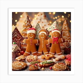 Firefly Festive Gingerbread Friends In A Candy Wonderland 96348 Art Print