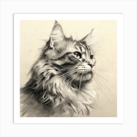 Coon Cat Art Print