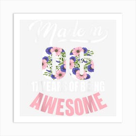 17 Years Old Gifts 17th Birthday Born In 2006 Girls Floral 1 Art Print