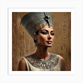 Regal Portrait Of An Ancient Egyptian Woman Nefertiti Art Print