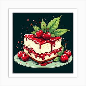 Cherry Cheesecake Art Print