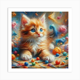 Kitten playfulness Art Print