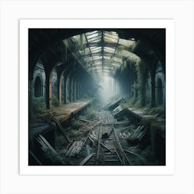 Abandoned Railway Station Art Print