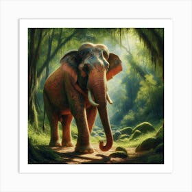 Elephant In The Forest Art Print