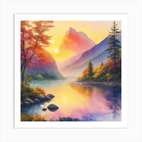 Sunset In The Mountains 1 Art Print