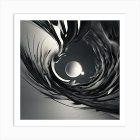 Abstract Black And White Spiral Art Print