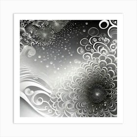 Black And White Abstract Painting Art Print