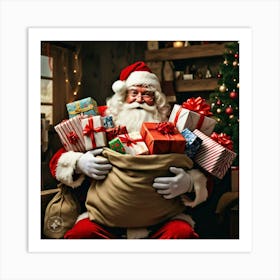 Santa Claus With Presents Art Print