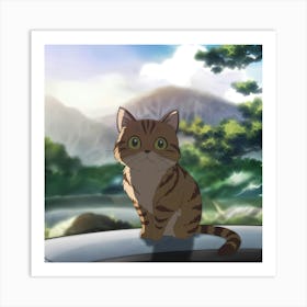 Cat In A Car Art Print