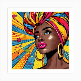 Abeni  African Woman In A Turban  Art Print