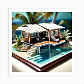 Miniature House On The Beach Art Print