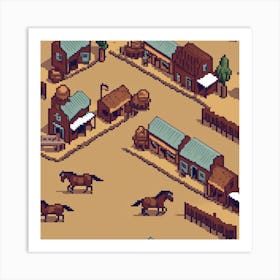 Pixelated Town Art Print