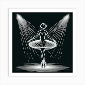 Line Art ballerina body 1 Art Print