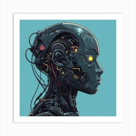 Portrait Of A Robot Art Print