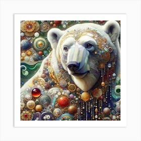 Polar Bear in the style of collage-inspired Art Print