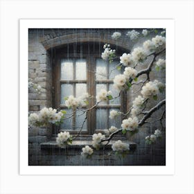 Window In The Rain Art Print