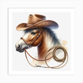 Cowboy Horse Art Print