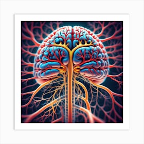 Human Brain 3d Illustration 4 Art Print