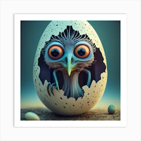 Owl In The Egg Art Print