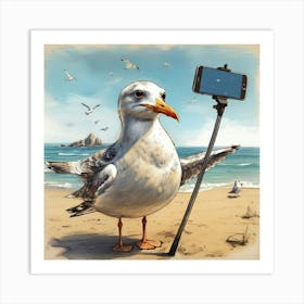 Seagull Selfie Art Print