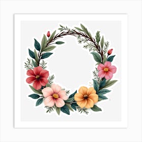 Floral Wreath 6 Art Print