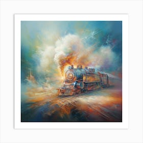 Train On The Tracks Art Print