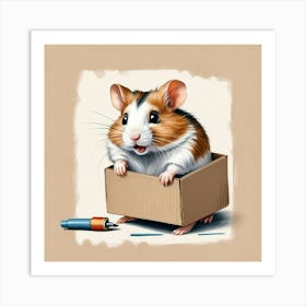 Hamster In A Box 4 Art Print