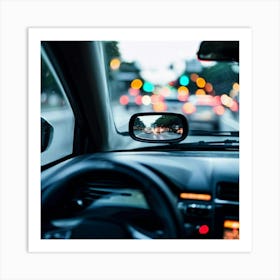 Vehicle View Transportation Drive Car Auto Mirror Vision Driver Street Landscape Traffic (5) Art Print