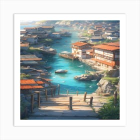 Samurai Village Art Print