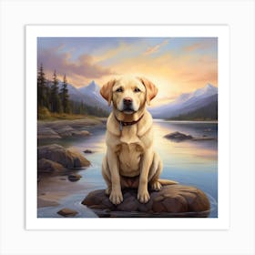  Labrador Retriever dog  art Art Print