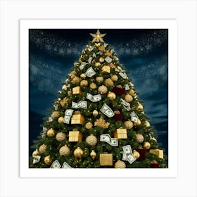 Christmas Tree With Money 4 Art Print