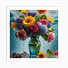 Flowers In The Water Art Print
