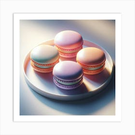 Macarons On A Plate Art Print