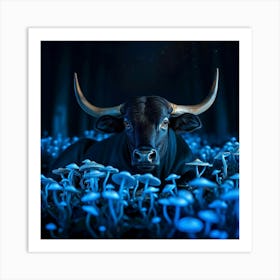 Bull In The Forest 27 Art Print