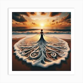 Woman On The Beach 1 Art Print