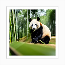 Panda Bear In Bamboo Forest 7 Art Print