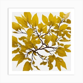 Yellow Leaves On A Branch 1 Art Print