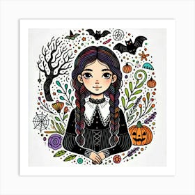 Wednesday Adams portrait 6 Art Print