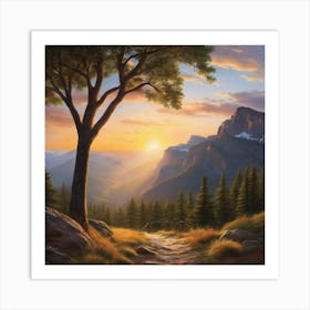 Sunset In Yosemite Art Print