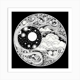 Moon And Stars 6 Art Print