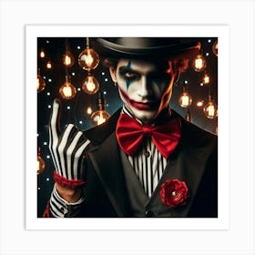 Clown Joker Isolated On White Art Print