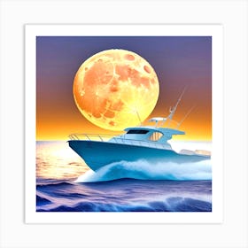 Full Moon Over The Ocean 64 Art Print