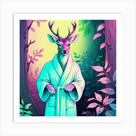 Deer In Bathrobe 8 Art Print